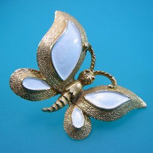 Florenza Enamel Butterfly Brooch Pin Vintage  v75